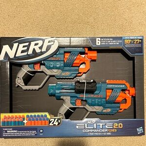 NEW Nerf Elite 2.0 Commander RD-6 Blaster - set includes 2
